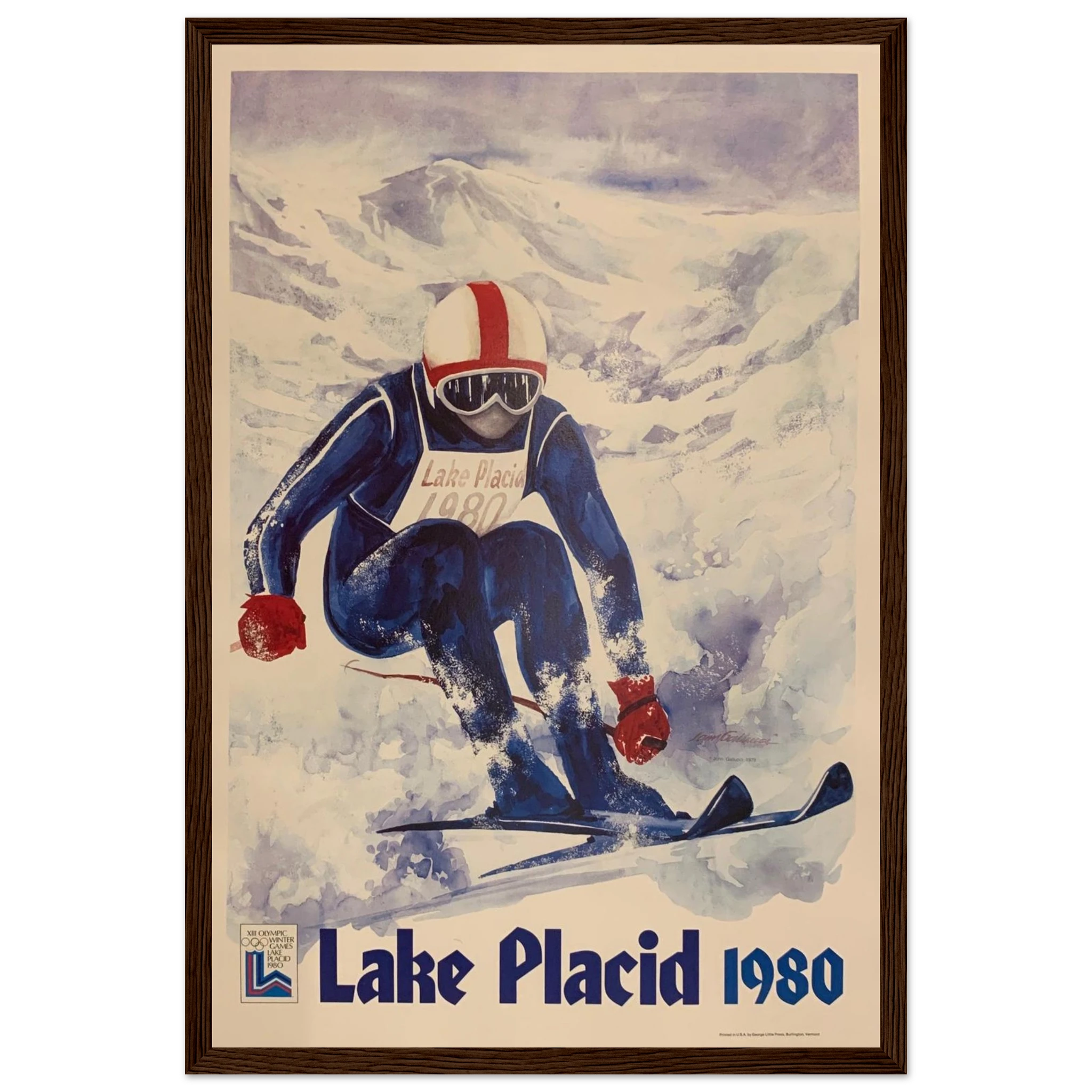 Vintage winter art print of Salt Lake City, Utah, a stylish poster for ski lodges, mountain cabins, and travel art collectors.