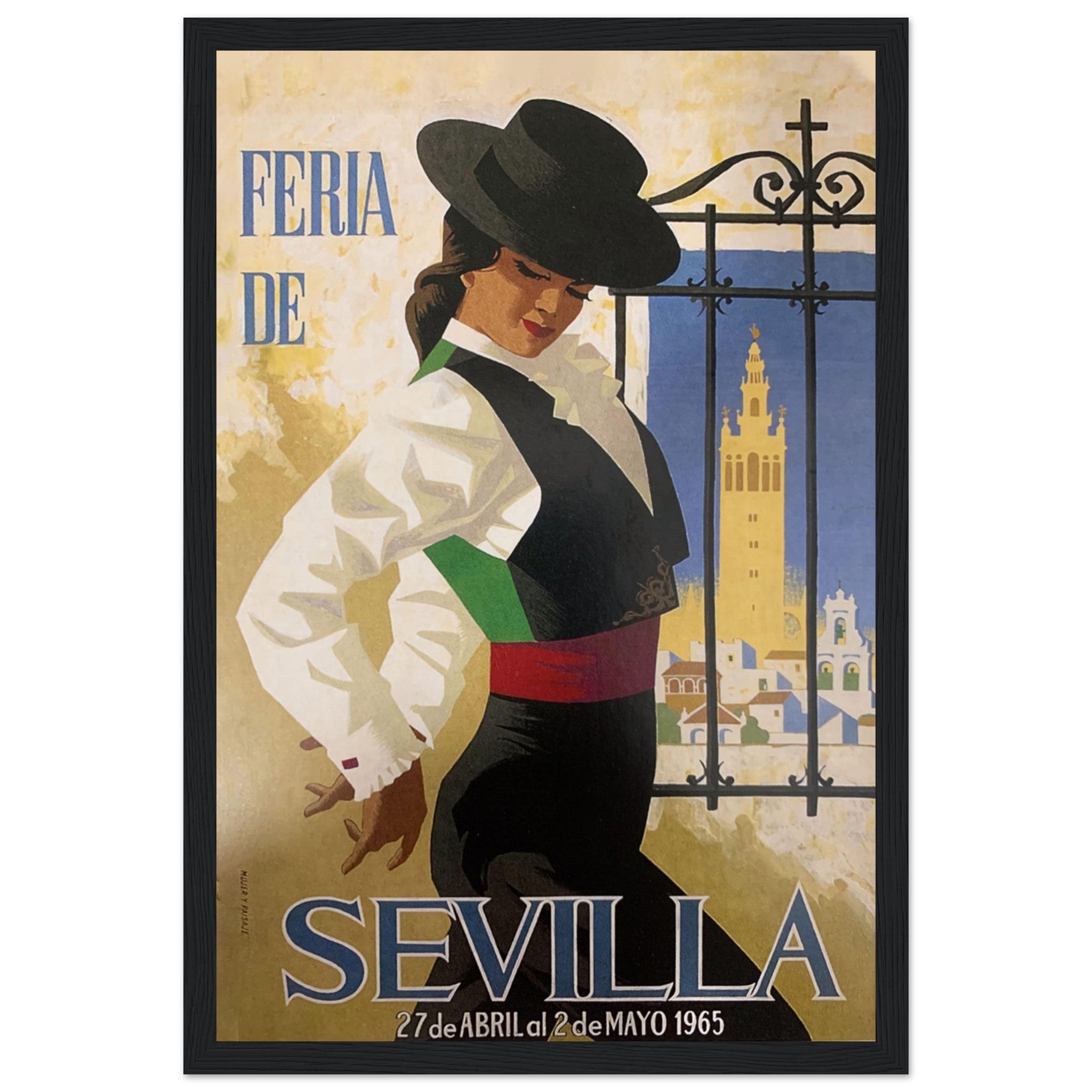 Capture the energy and tradition of Seville’s famous Feria de Abril with this stunning Sevilla Spain Feria poster. Featuring La Giralda, flamenco dancers, Andalusian horses, and lively festival scenes, this vintage-inspired Spanish wall art is perfect for Spanish culture enthusiasts, travelers, and collectors of festival memorabilia. Whether decorating a living room, office, or tapas bar, this Spanish festival print brings the vibrant spirit of Andalusia into your space. Order now and celebrate the magic of