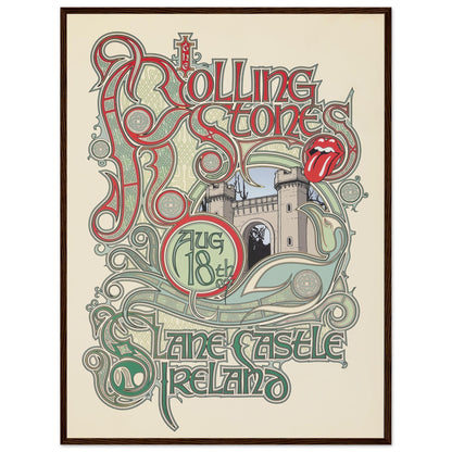 Psychedelic vintage concert poster showcasing the Rolling Stones live in Ireland