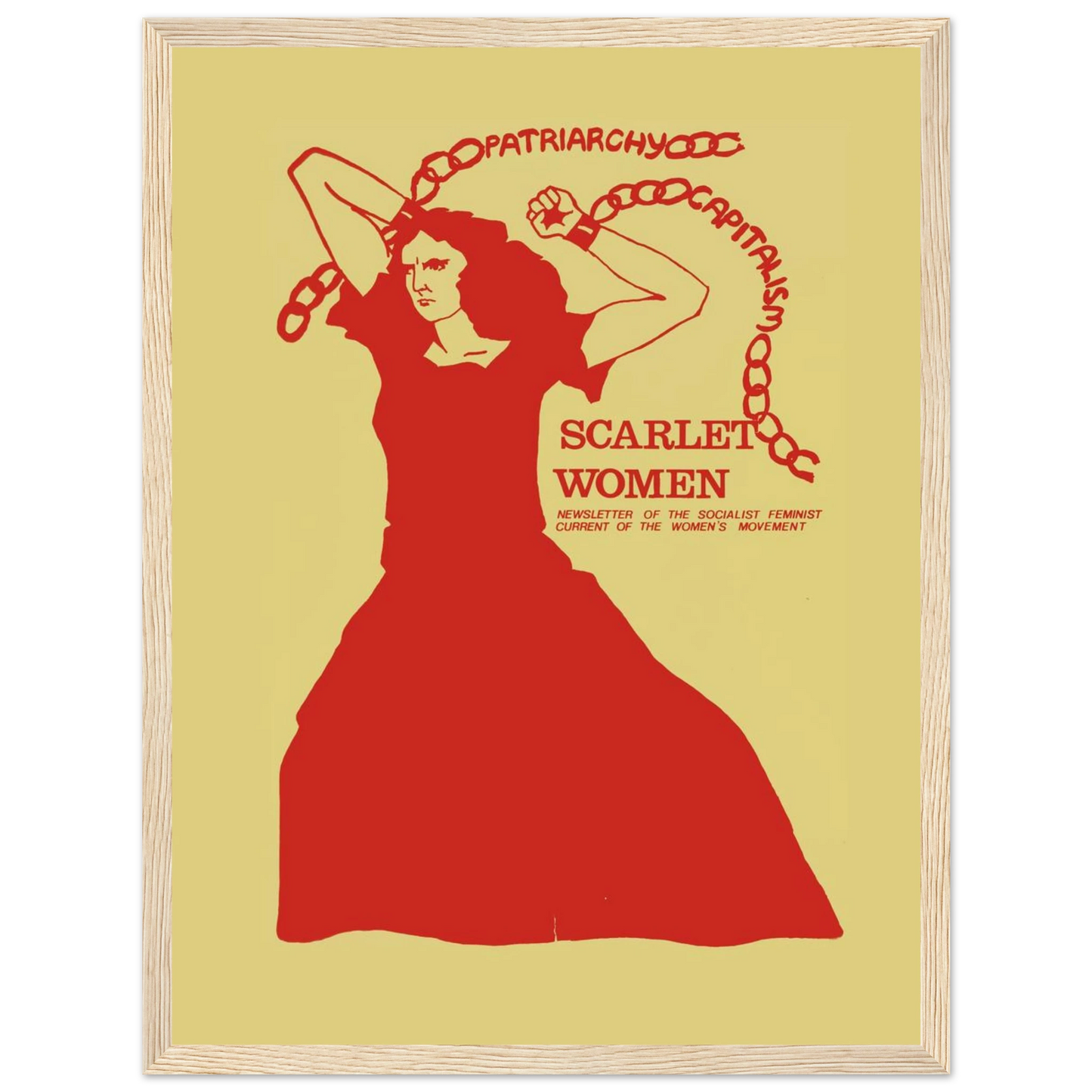 Socialist realism-inspired poster print featuring a strong female figure symbolizing equality, anti-patriarchy, and class struggle.