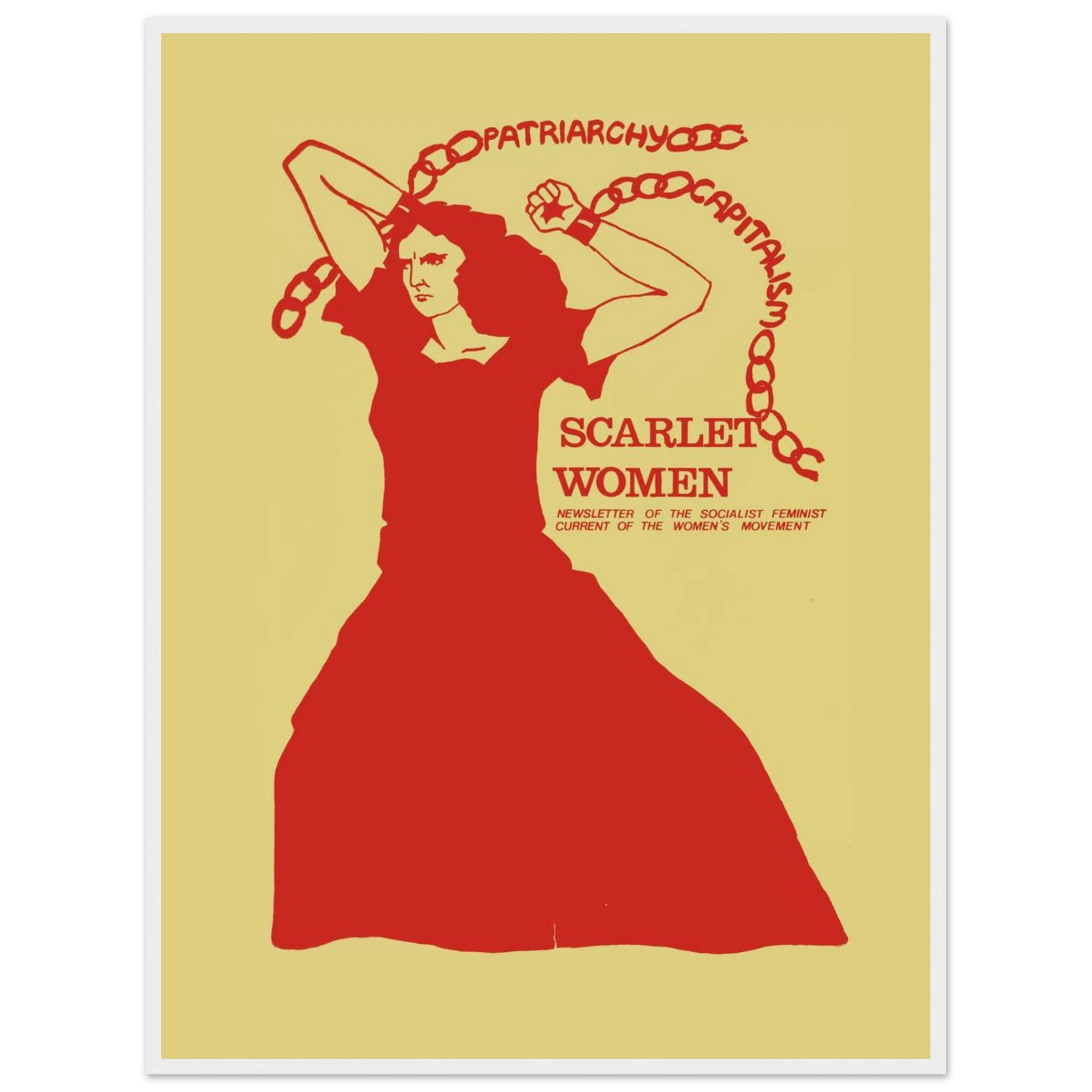 Socialist woman poster featuring bold anti-capitalist and feminist artwork inspired by socialist realism and revolutionary propaganda design.
