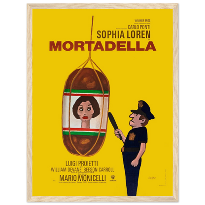 Classic movie art print of Sophia Loren in Mortadella, a stylish reproduction from the golden age of Italian and international film.