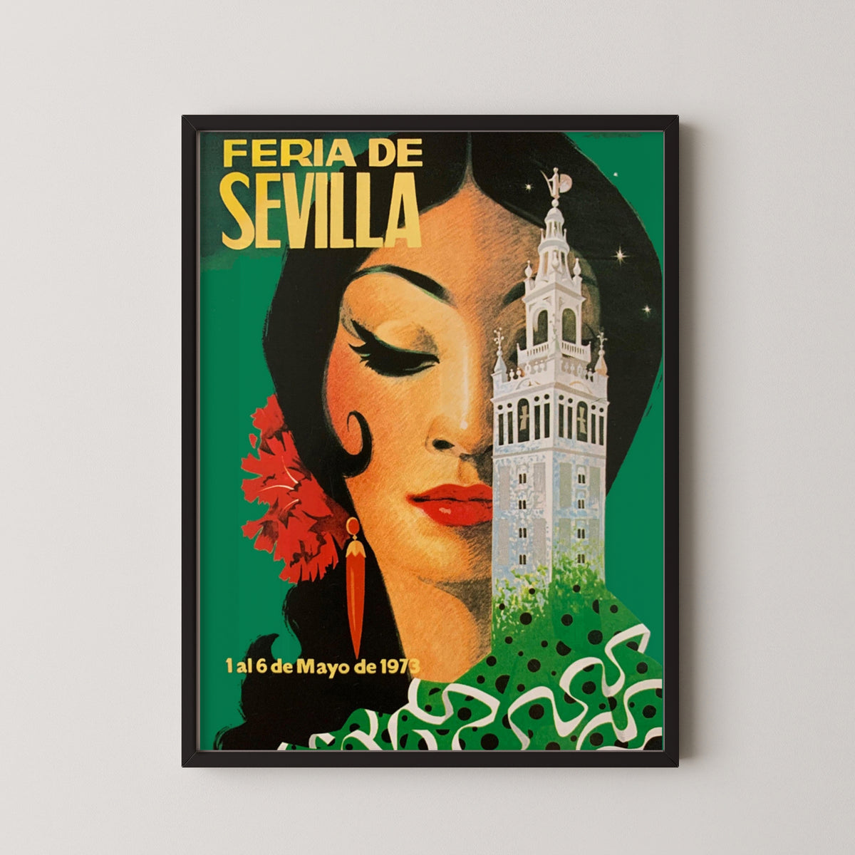 spain flamenco poster – black frame mockup