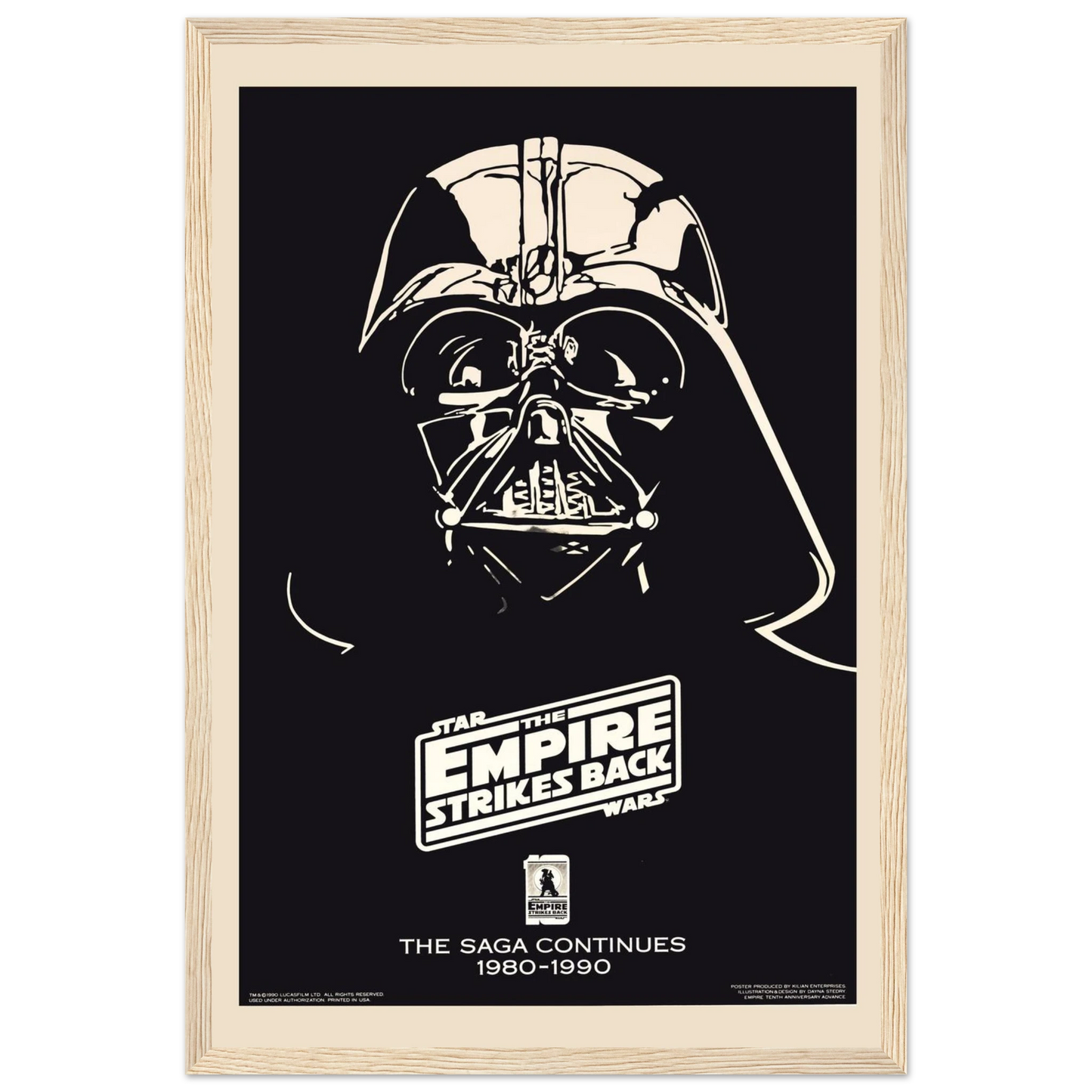 Vintage-style Star Wars poster featuring Darth Vader, celebrating the continuation of the saga and the legacy of the Galactic Empire.