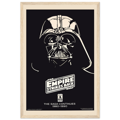 Vintage-style Star Wars poster featuring Darth Vader, celebrating the continuation of the saga and the legacy of the Galactic Empire.