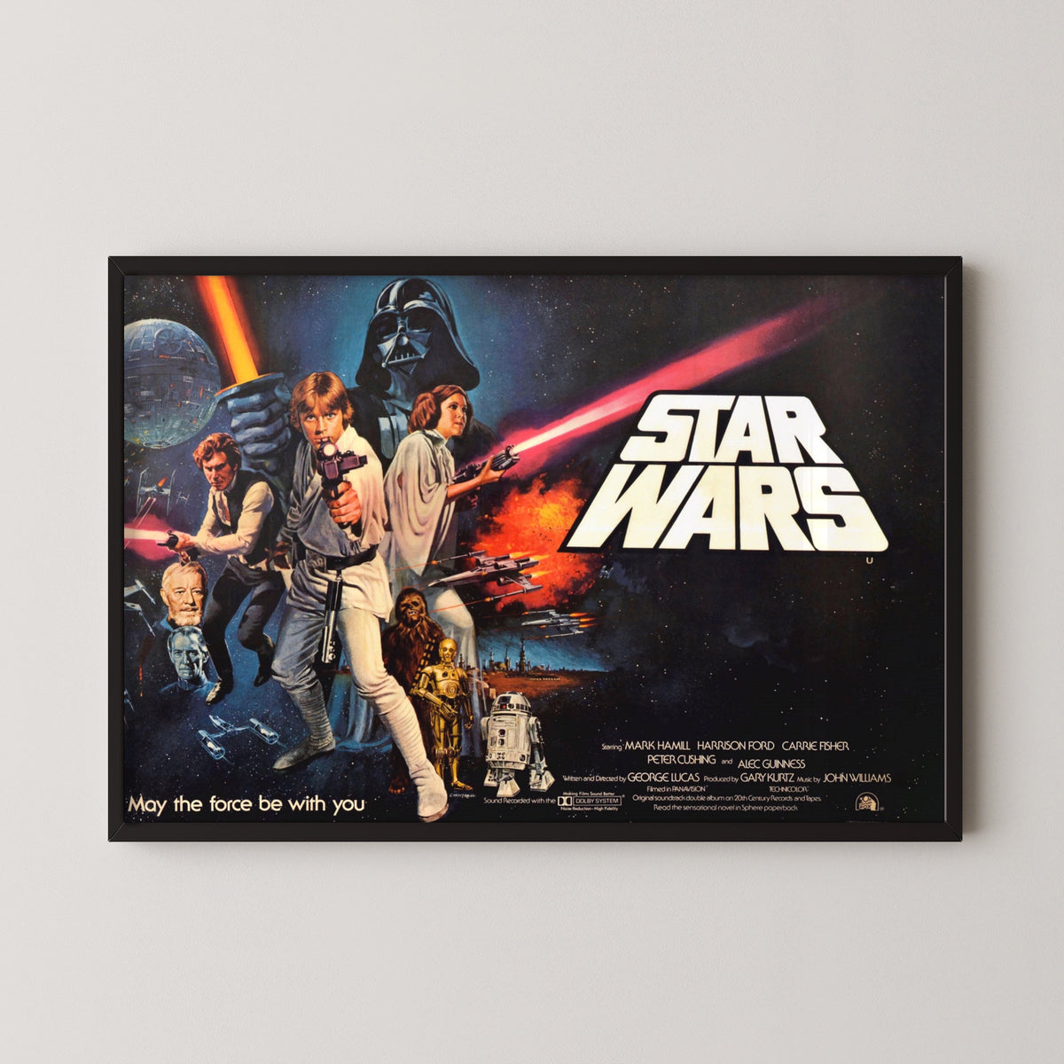 Star Wars Vintage Poster – Classic Sci-Fi Movie Art – black frame mockup