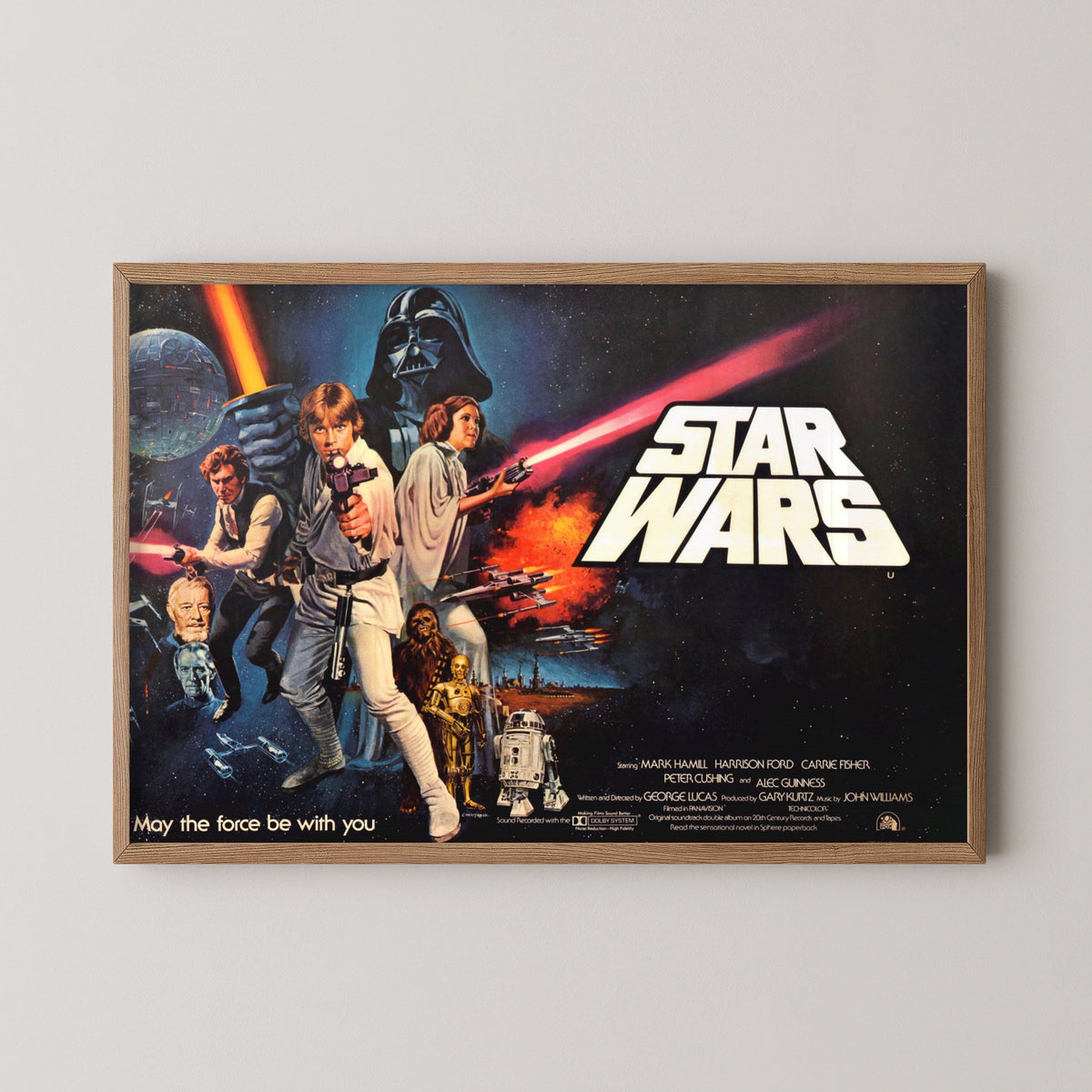 Star Wars Vintage Poster – Classic Sci-Fi Movie Art – wood frame mockup