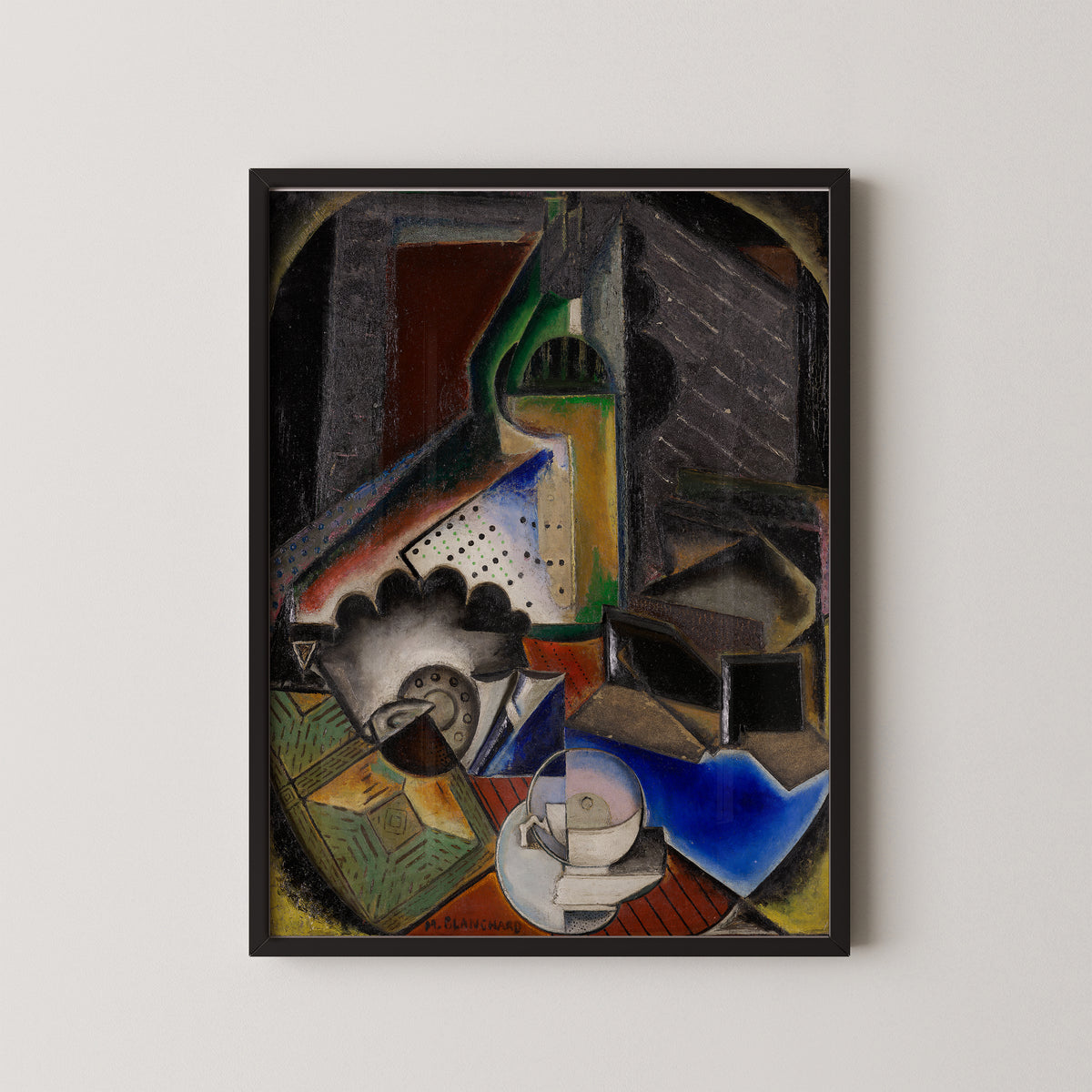 Still Life by María Blanchard, art print in a black frame