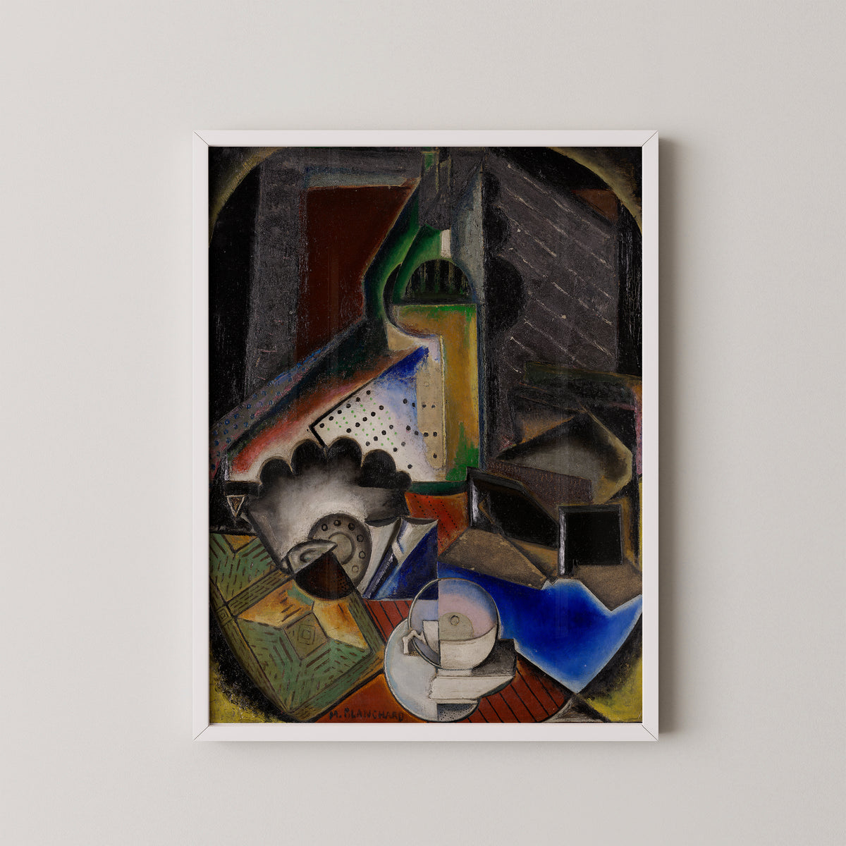 Still Life by María Blanchard, art print in a white frame