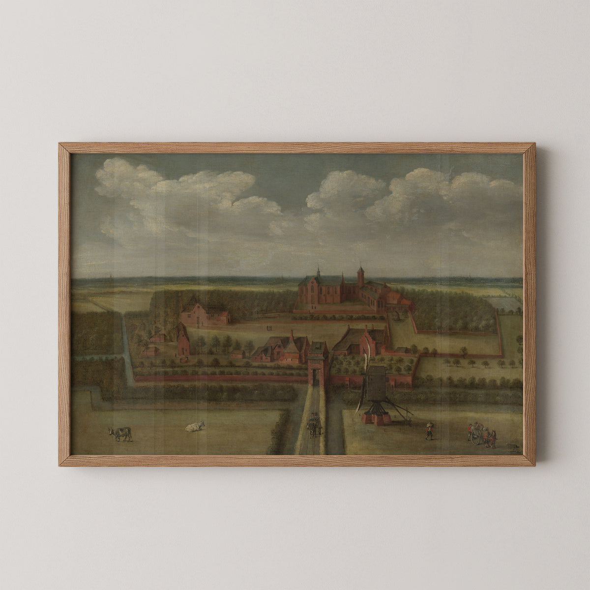 The Abbey of Leeuwenhorst in Rijnland by anonymous, art print in a natural wood frame
