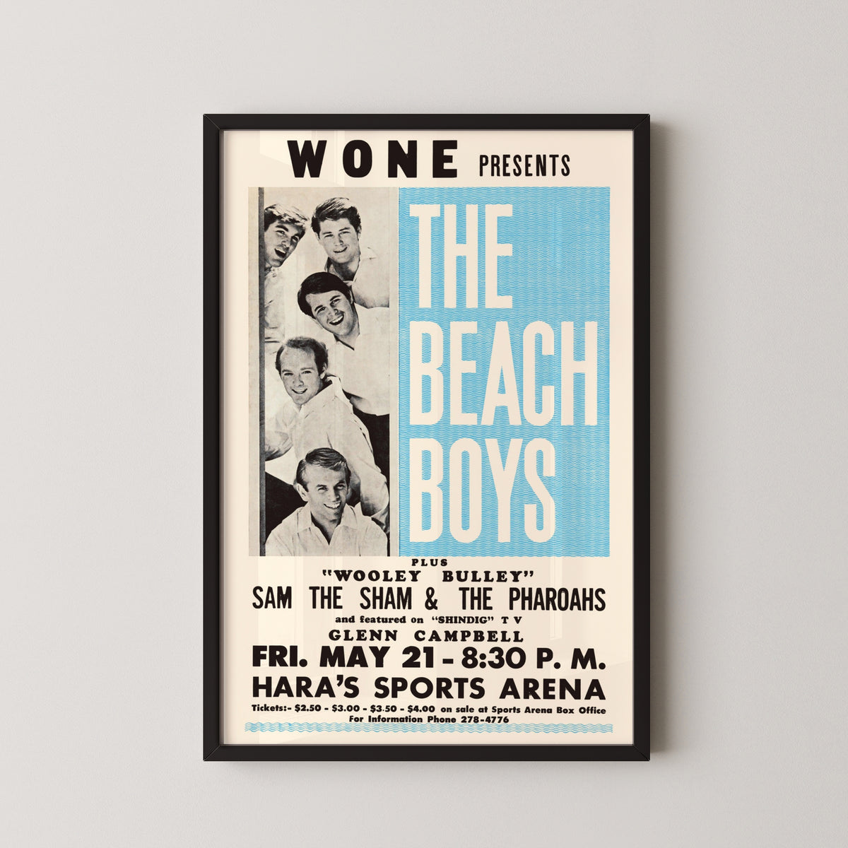 the beach boys concert poster – black frame mockup