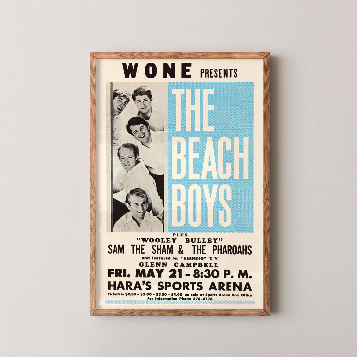 the beach boys concert poster – wood frame mockup