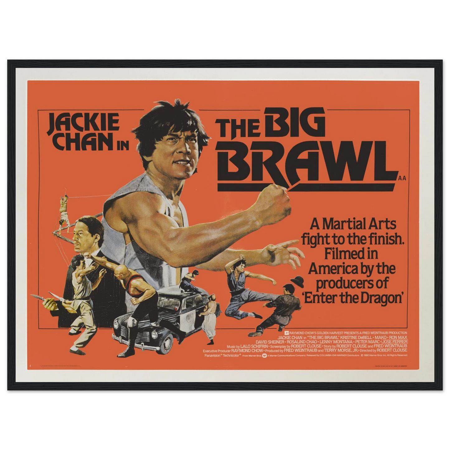Wall art print of The Big Brawl featuring Jackie Chan, a collectible 1980s martial arts poster perfect for movie fans and retro interiors.