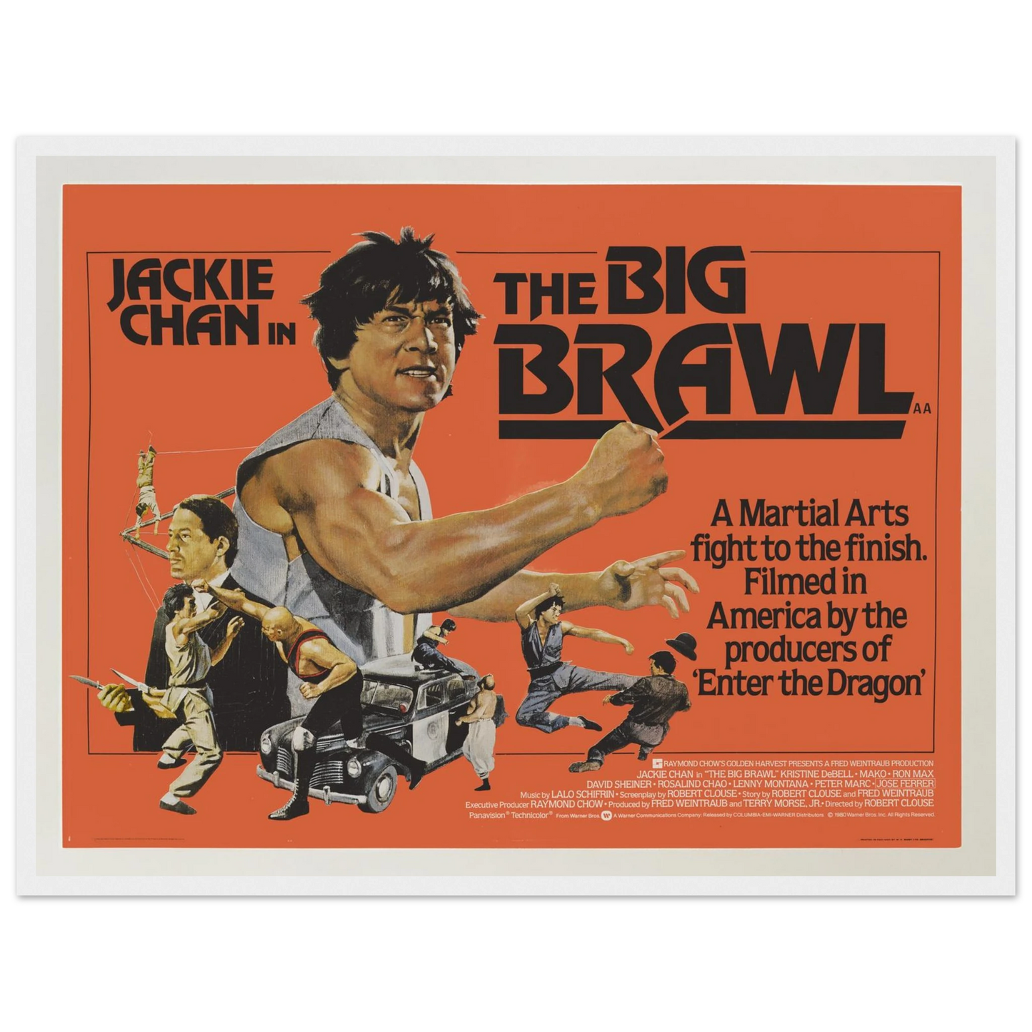 Martial arts movie poster for The Big Brawl (1980) starring Jackie Chan, capturing high-energy combat and cinematic nostalgia.