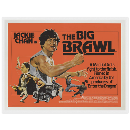 Martial arts movie poster for The Big Brawl (1980) starring Jackie Chan, capturing high-energy combat and cinematic nostalgia.