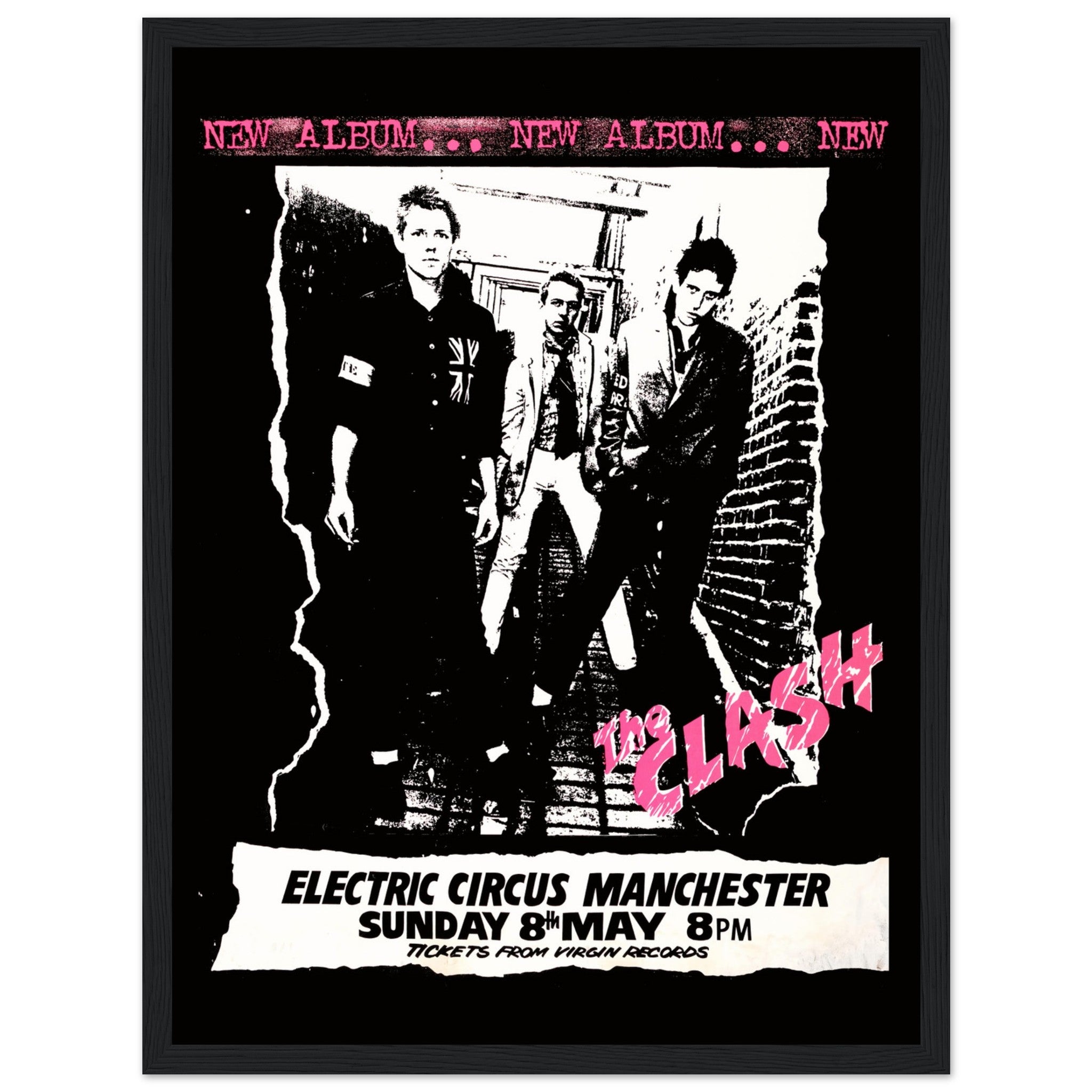 Own a piece of punk history with this vintage The Clash Manchester concert poster. A must-have for collectors, Clash fans, and lovers of classic punk memorabilia!