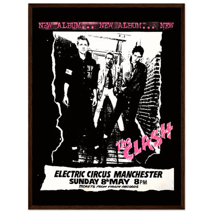 The Clash Electric Circus punk print poster with rebellious 1970s design — bold wall art for vintage music interiors.