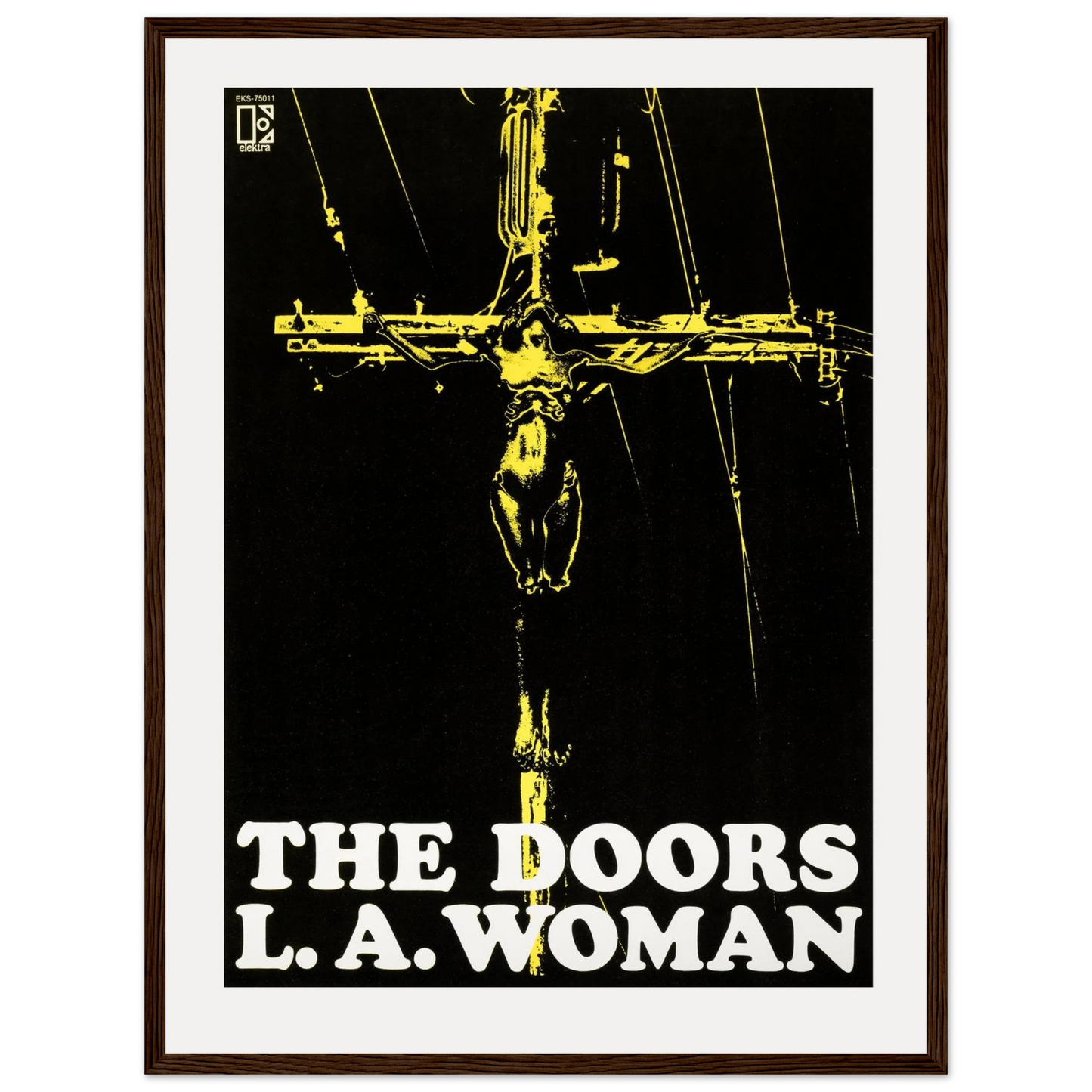 Music decor print of The Doors – L.A. Woman album artwork, ideal wall art for rock lovers, studios, or retro-themed interiors.