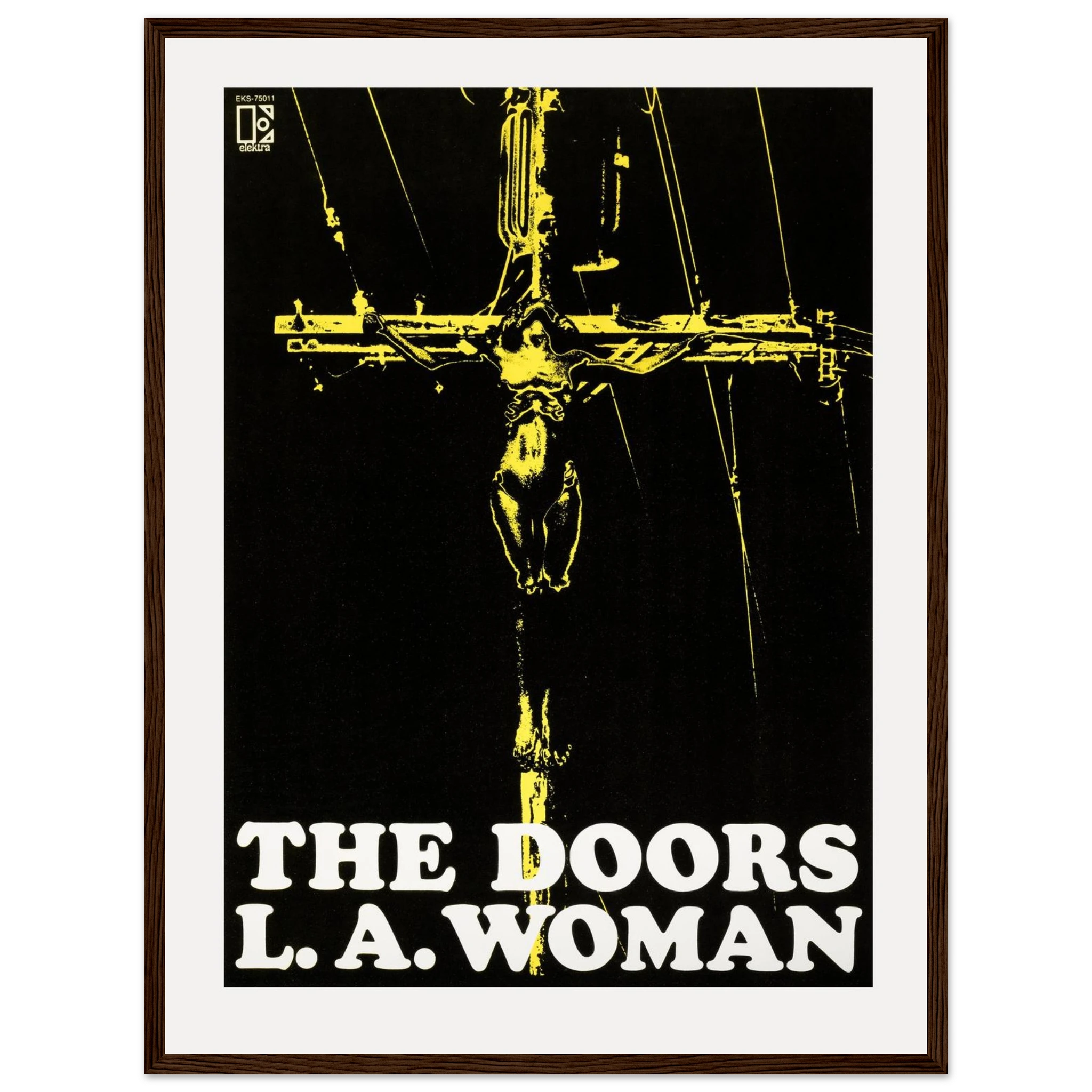 Music decor print of The Doors – L.A. Woman album artwork, ideal wall art for rock lovers, studios, or retro-themed interiors.
