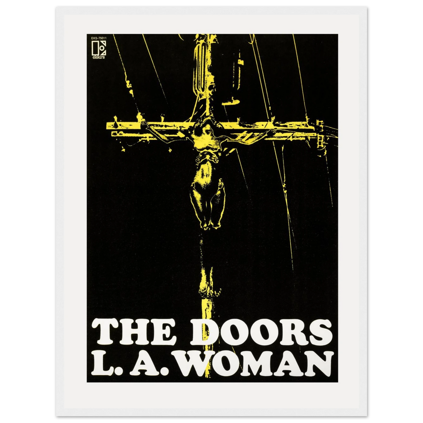 Vintage L.A. Woman poster by The Doors, celebrating the raw sound and rebellious spirit of 1970s American rock.