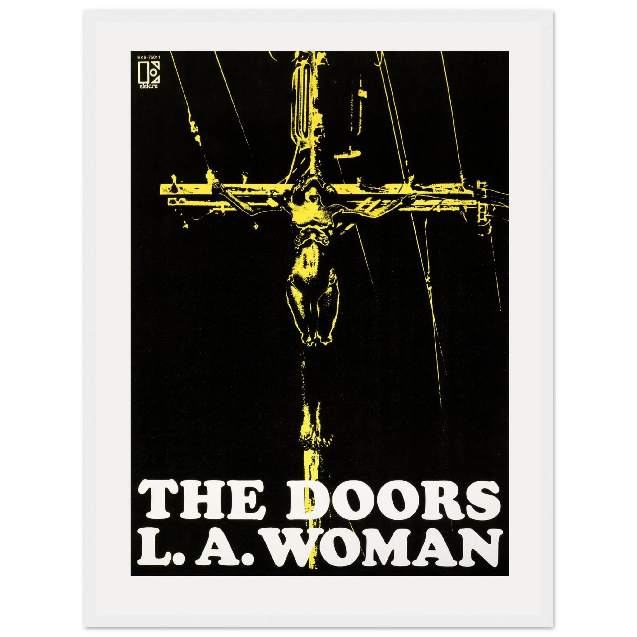 Vintage L.A. Woman poster by The Doors, celebrating the raw sound and rebellious spirit of 1970s American rock.