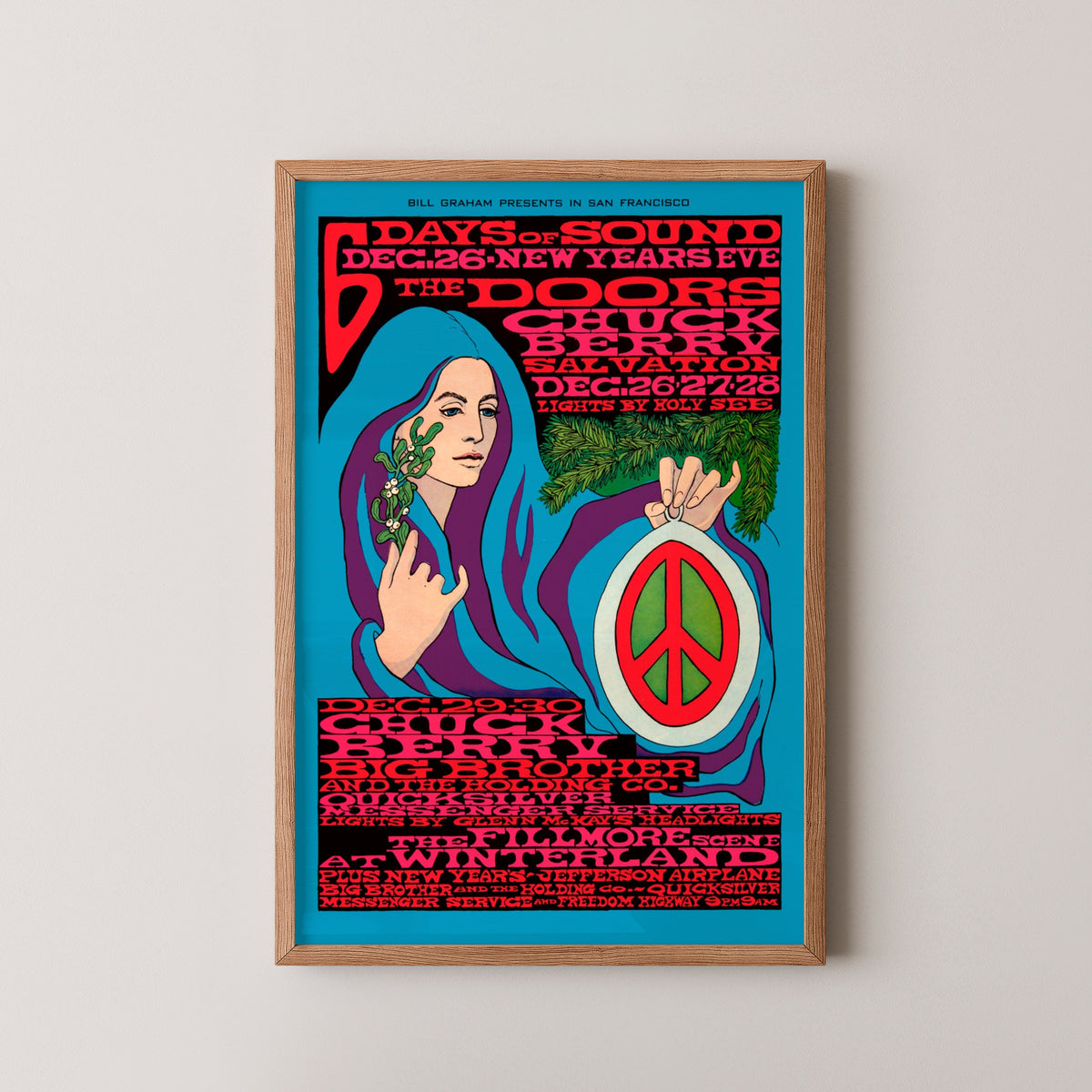 the doors vintage concert poster – wood frame mockup
