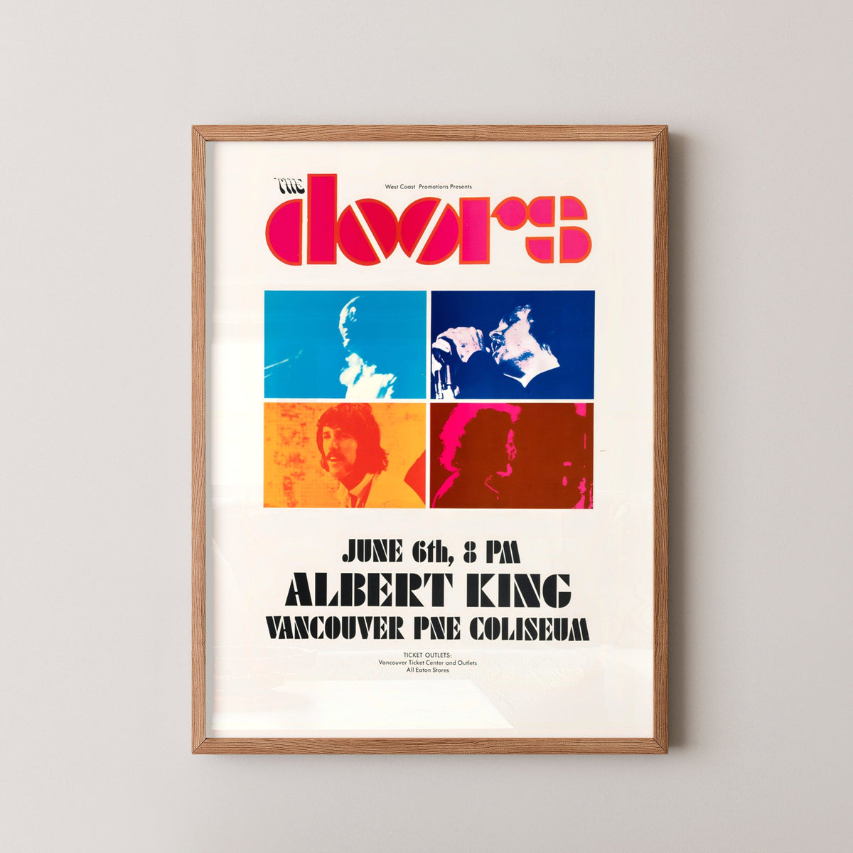 The Doors Vintage Band Poster – Classic Rock Art – wood frame mockup