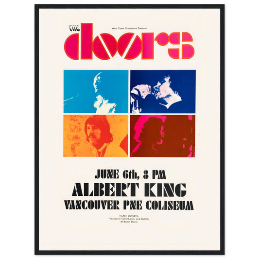 Step into the mystical world of The Doors with this vintage poster, capturing the spirit of one of the most influential rock bands of all time. Featuring iconic retro artwork, this high-quality print is perfect for fans of 60s rock, collectors of vintage music posters, and those who admire the groundbreaking work of Jim Morrison and The Doors. Whether displayed in a music room, home office, or living space, this The Doors poster adds a timeless touch of rock history to any wall. Order today and celebrate th