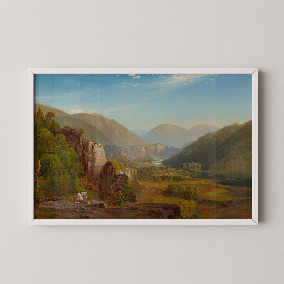 The Juniata, Evening by Thomas Moran, art print in a white frame