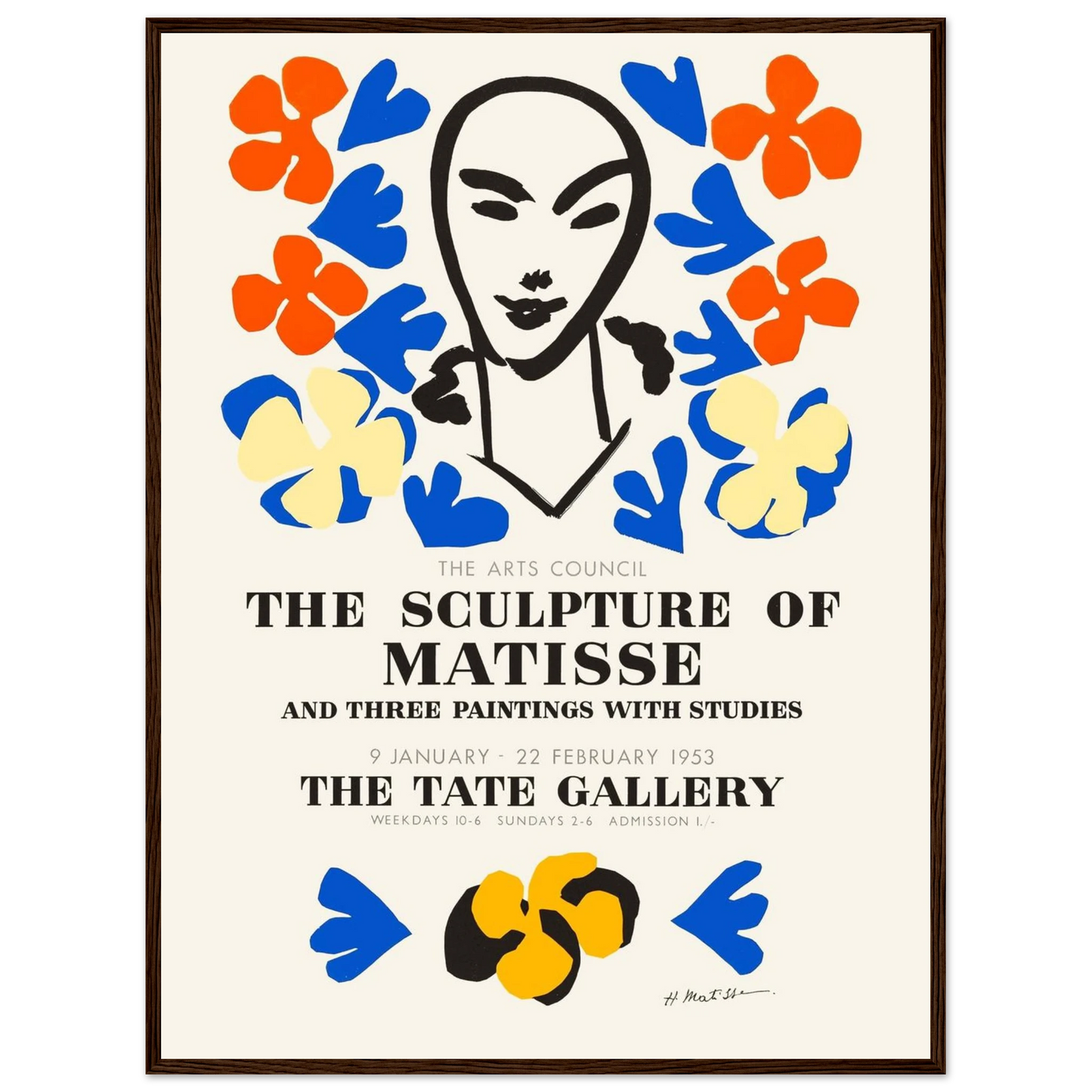 Fine art print of The Sculpture of Matisse Tate Gallery exhibition poster, honoring Matisse’s mastery of sculptural balance and abstraction.