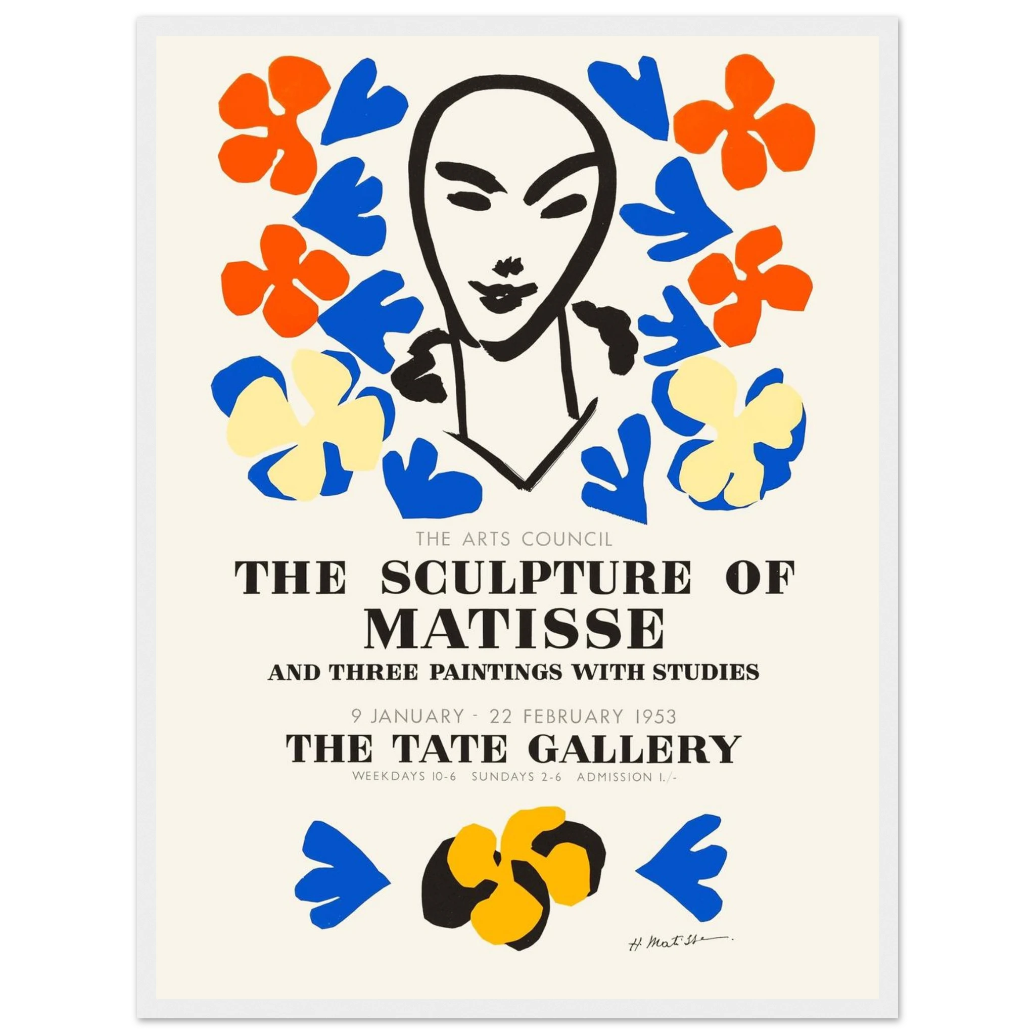 Museum-quality reproduction of The Sculpture of Matisse Tate Gallery exhibition poster, a tribute to the artist’s powerful sculptural forms.