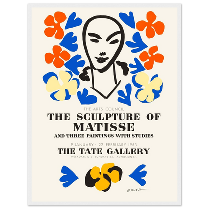 Museum-quality reproduction of The Sculpture of Matisse Tate Gallery exhibition poster, a tribute to the artist’s powerful sculptural forms.