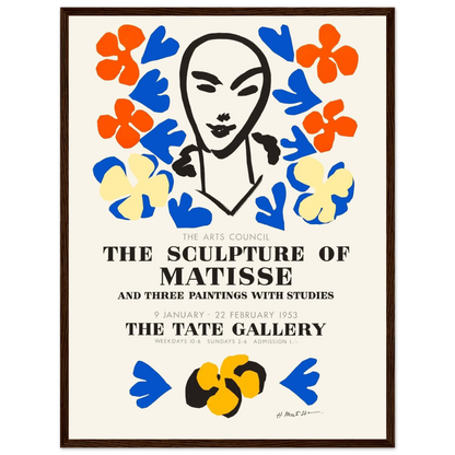 High-quality reproduction of The Sculpture of Matisse Tate Gallery poster, celebrating Henri Matisse’s sculptural exploration of form and movement.