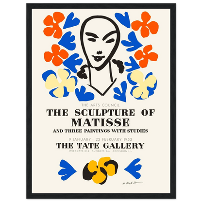 This high-quality reproduction poster from The Sculpture of Matisse exhibition at The Tate Gallery pays homage to the often-overlooked sculptural work of Henri Matisse. Best known for his paintings and cut-outs, Matisse also explored form, balance, and movement in three dimensions, resulting in powerful, simplified figures that reflect his mastery of space. This museum-style poster print is perfect for modern art enthusiasts, students of sculpture, and those who admire gallery-quality wall art with historic