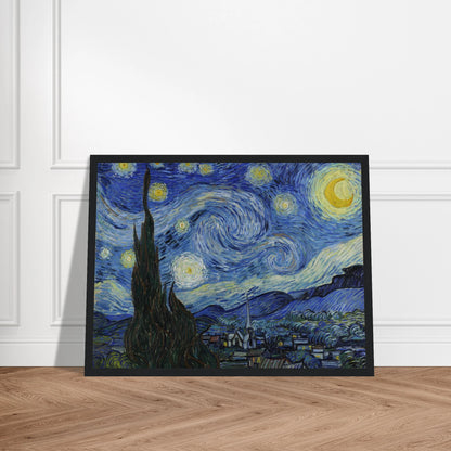 This high-quality reproduction print of The Starry Night by Vincent van Gogh brings the emotion, movement, and color of this legendary painting into your home. Originally painted in 1889 while Van Gogh was in Saint-Rémy, this artwork’s swirling skies and vibrant blues have made it one of the most beloved pieces of all time. Our poster version is printed on archival-quality paper, preserving the texture and depth of the original. Ideal as wall art for living rooms, offices, bedrooms, or creative spaces, this