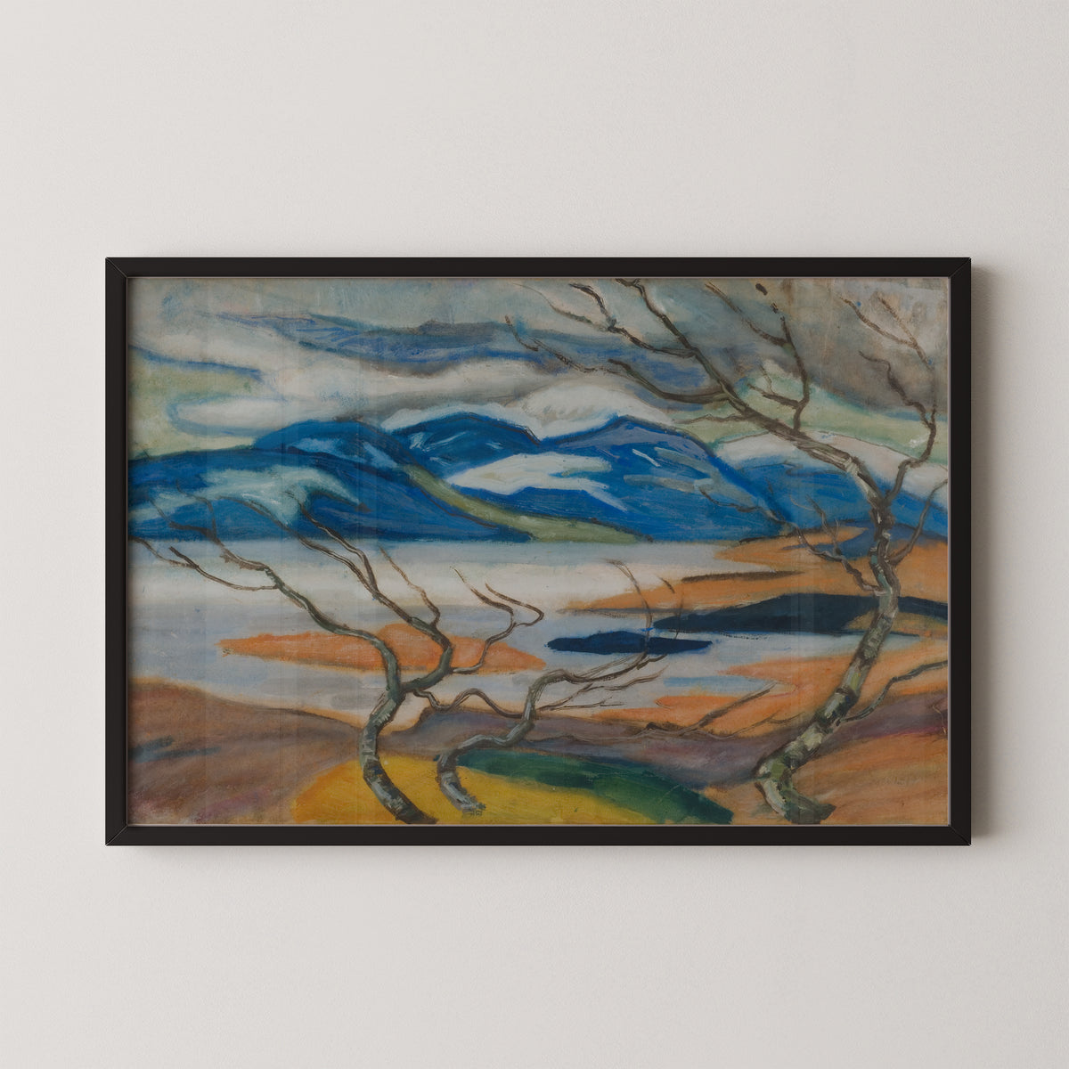 Torne Marsh in Spring by Helmer Osslund, art print in a black frame
