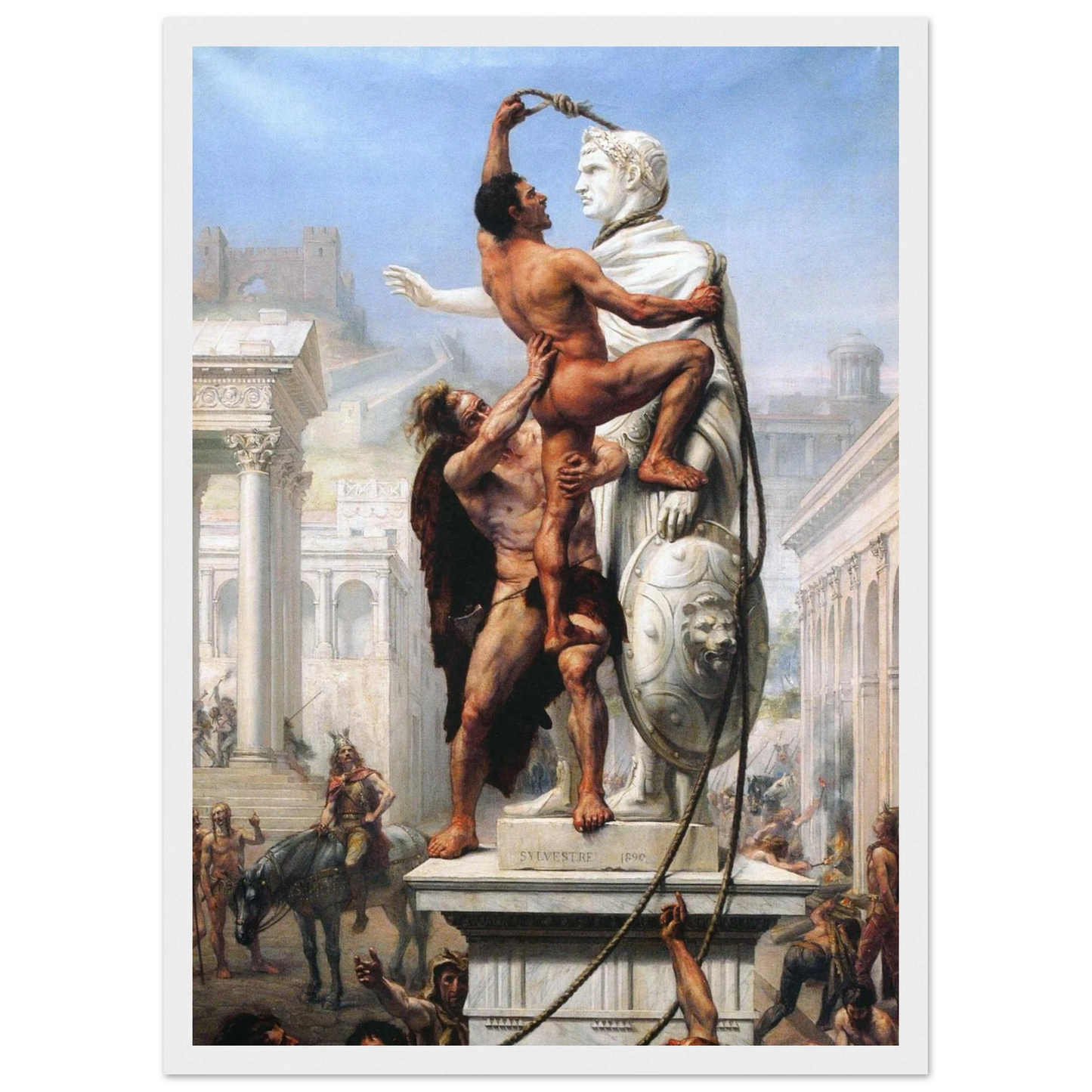 Museum-quality giclée poster of Troy Coperton’s Sack of Rome, highlighting the brutality of ancient warfare.