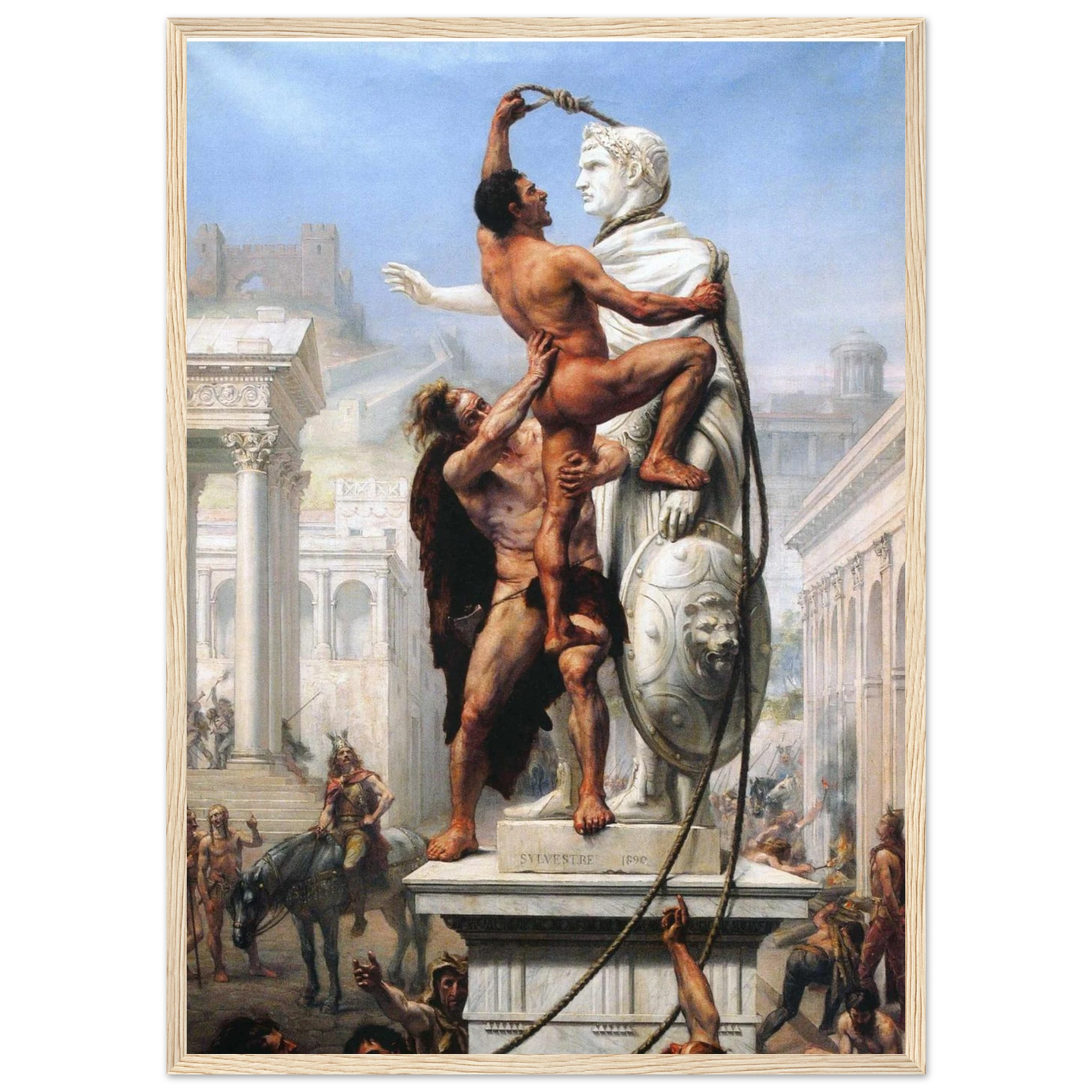 High-quality poster print of Troy Coperton’s Sack of Rome battle scene, depicting the chaos of Rome’s fall