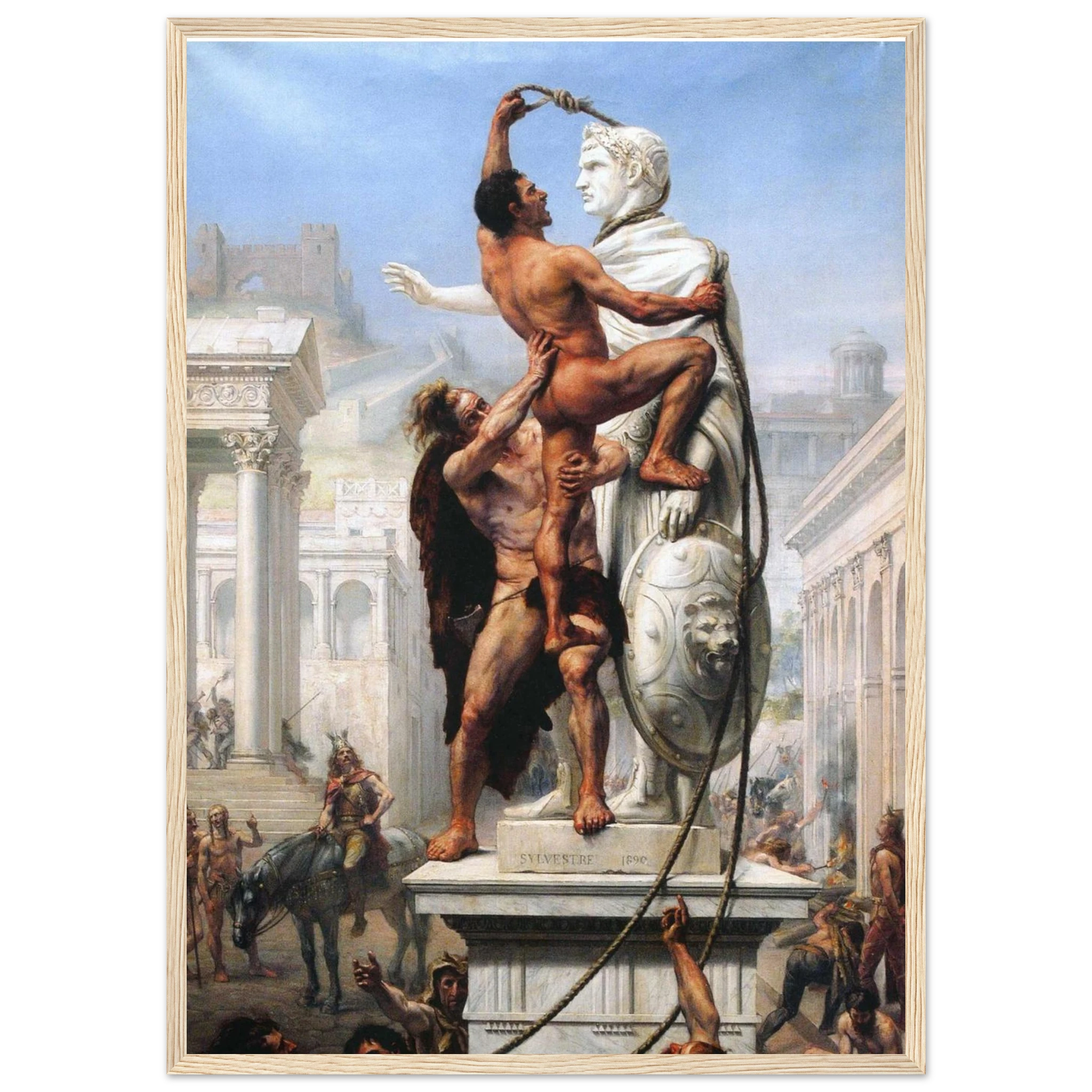 High-quality poster print of Troy Coperton’s Sack of Rome battle scene, depicting the chaos of Rome’s fall