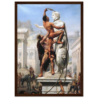 Troy Coperton’s Sack of Rome wall art reproduction, showing invaders and warriors in dramatic combat.