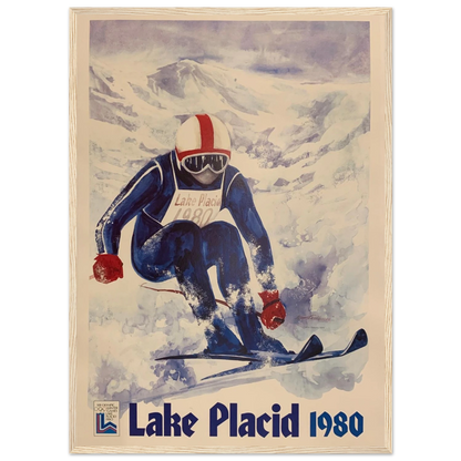 Vintage ski poster from Utah showcasing Salt Lake’s alpine heritage, crisp mountain peaks, and nostalgic mid-century design.