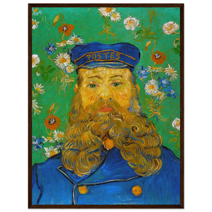 Classic portrait print of Joseph Roulin (1889) by Van Gogh, honoring working-class warmth and the artist’s expressive brushwork.