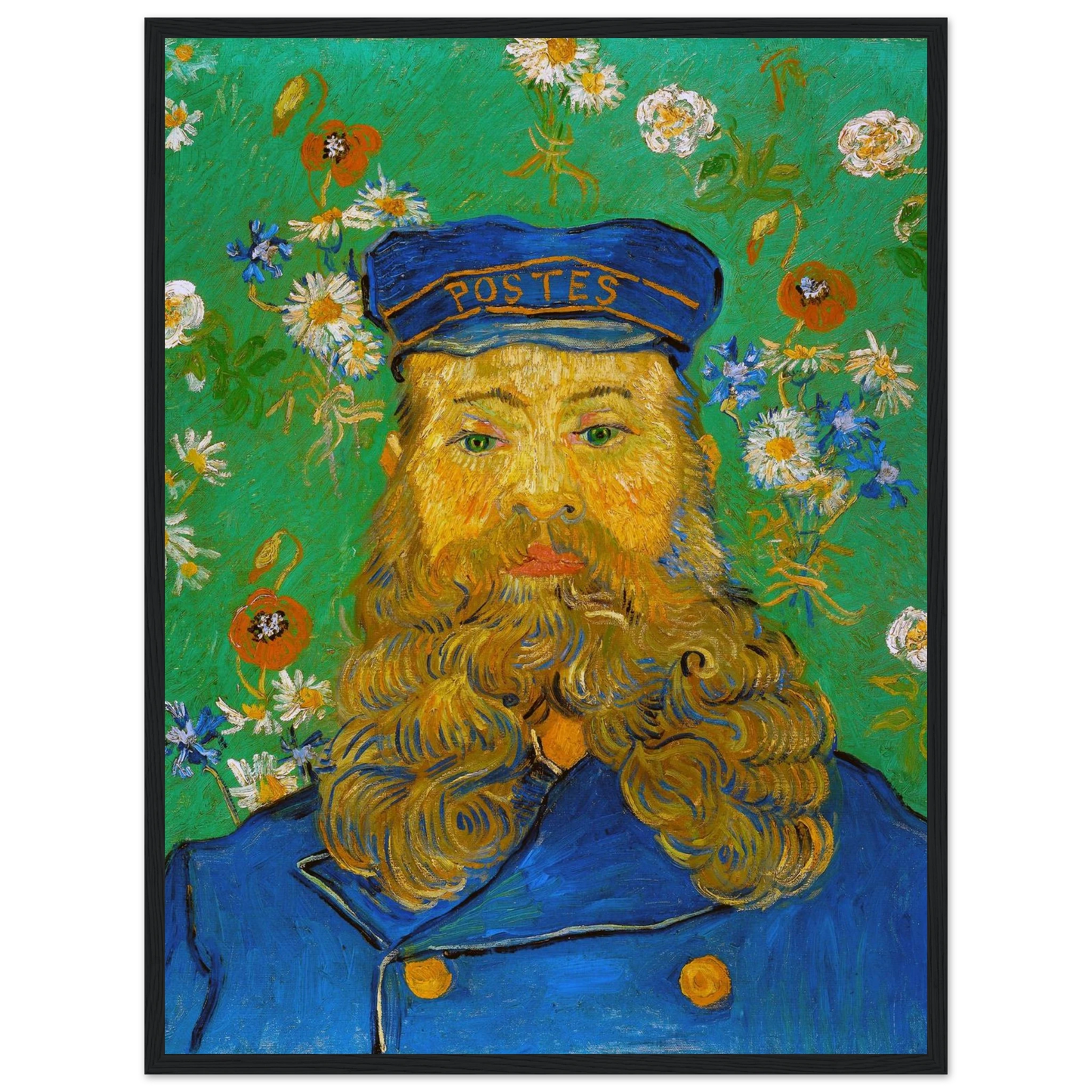 Modern wall decor featuring Van Gogh’s Portrait of Joseph Roulin, a timeless symbol of friendship, color harmony, and artistic passion.