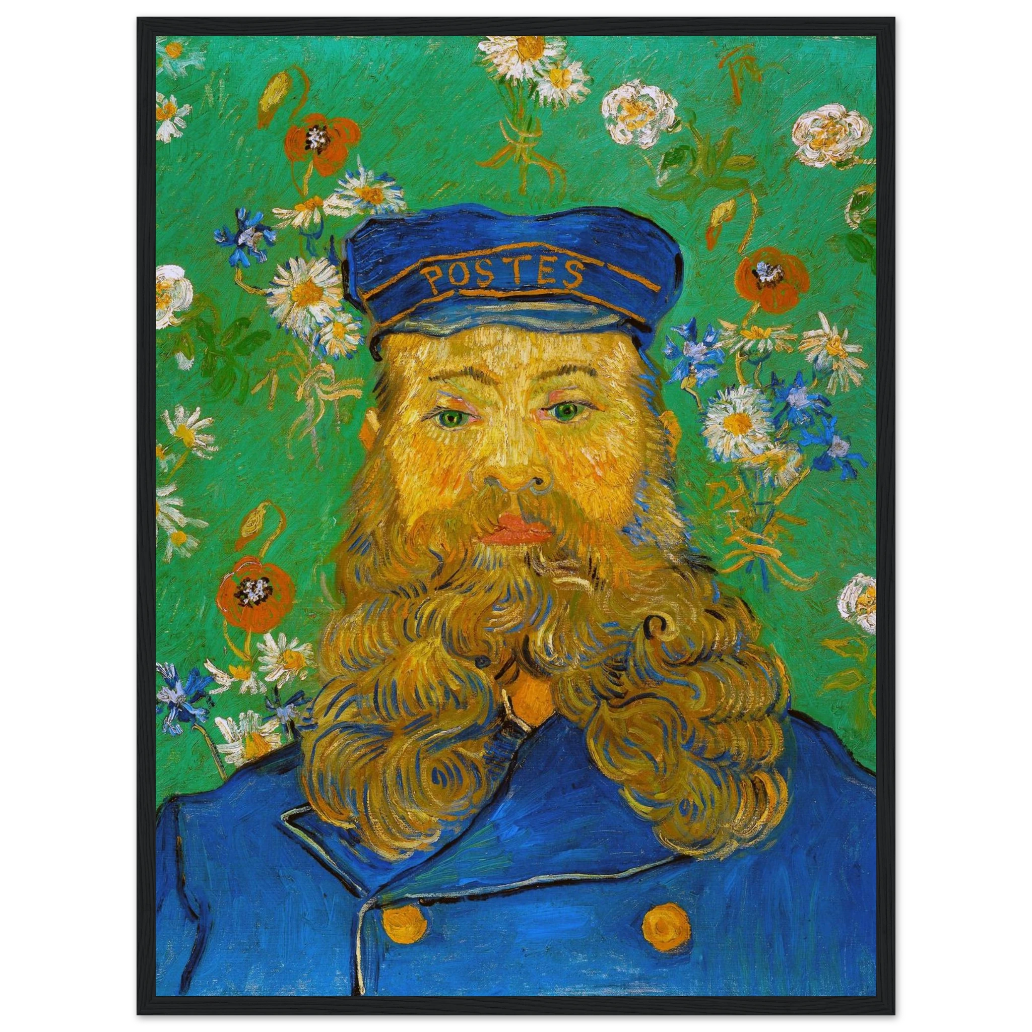 Modern wall decor featuring Van Gogh’s Portrait of Joseph Roulin, a timeless symbol of friendship, color harmony, and artistic passion.