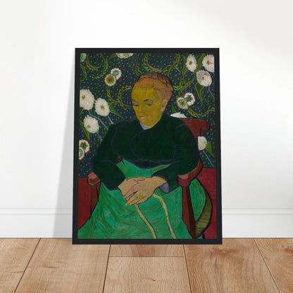 This high-quality reproduction of Madame Roulin Rocking the Cradle (La Berceuse) by Vincent van Gogh offers a powerful blend of color, emotion, and symbolism. Painted in 1889 as a tribute to motherhood, the portrait features Madame Augustine Roulin, a close family friend, rendered with vibrant tones and rhythmic background patterns. Van Gogh intended the piece to be a visual lullaby—comforting, steady, and full of life. This poster print is produced on archival-grade paper, making it a stunning piece of wal