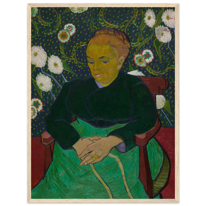 Portrait art print of Madame Roulin by Vincent van Gogh, a heartfelt Post-Impressionist tribute to maternal warmth and emotional strength.