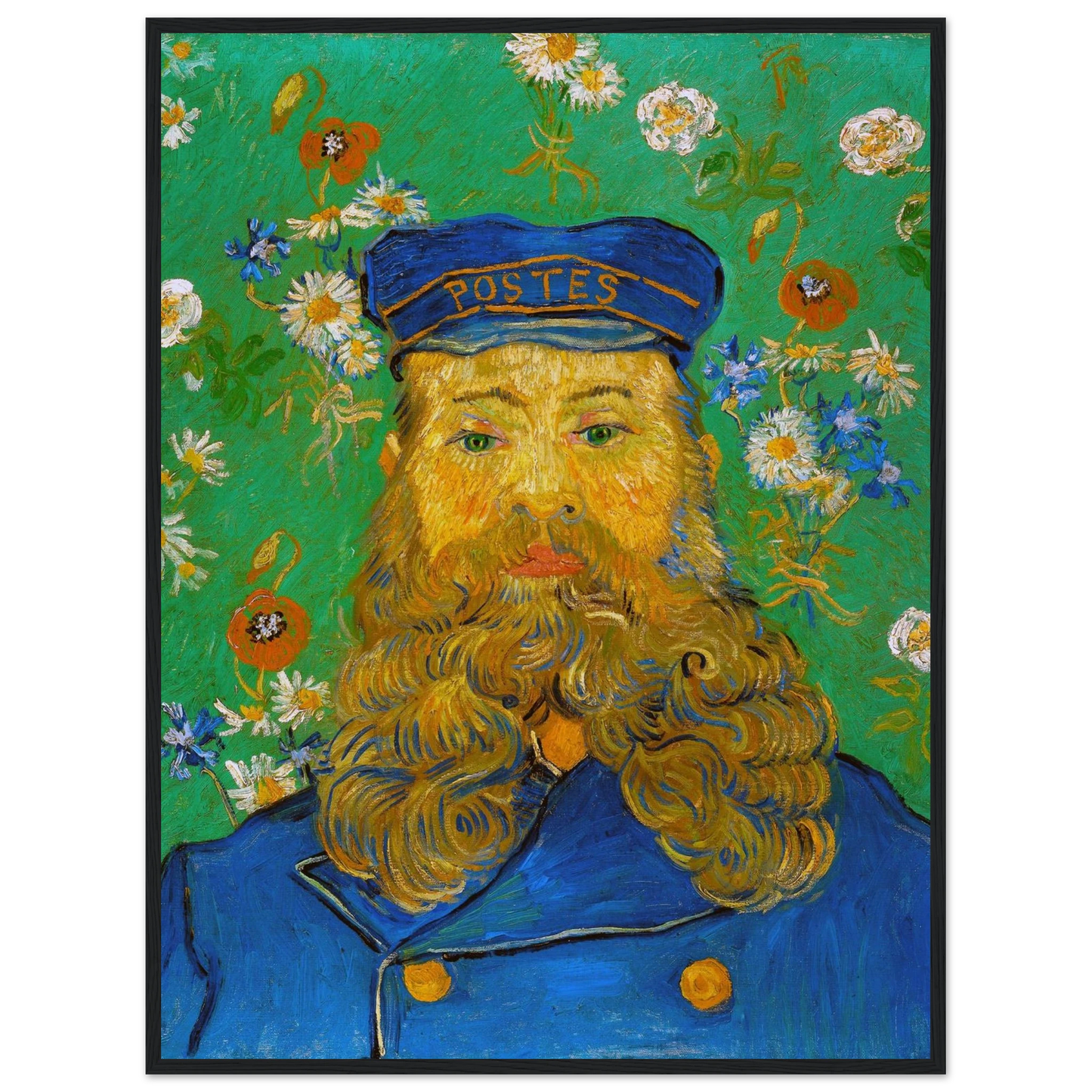 Post-Impressionist portrait Joseph Roulin by Vincent van Gogh, reproduced on archival paper to highlight emotional depth and painterly texture.