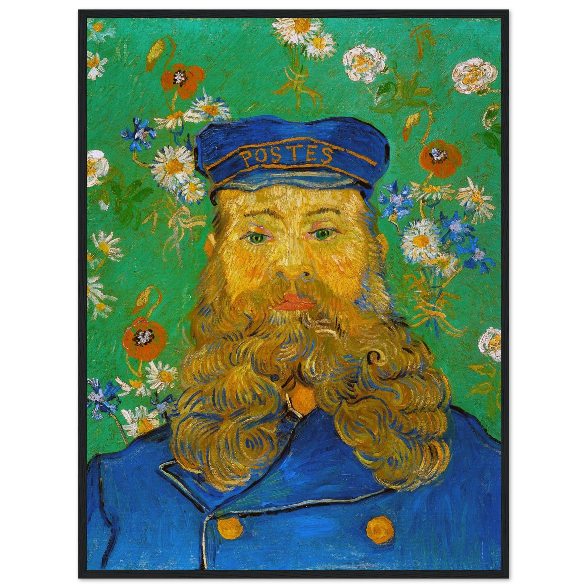 Post-Impressionist portrait Joseph Roulin by Vincent van Gogh, reproduced on archival paper to highlight emotional depth and painterly texture.
