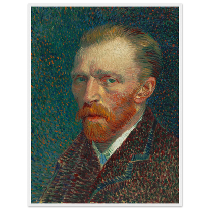 Post-Impressionist artwork Self-Portrait (1889) by Vincent van Gogh, reproduced with archival inks to preserve its expressive movement and energy.