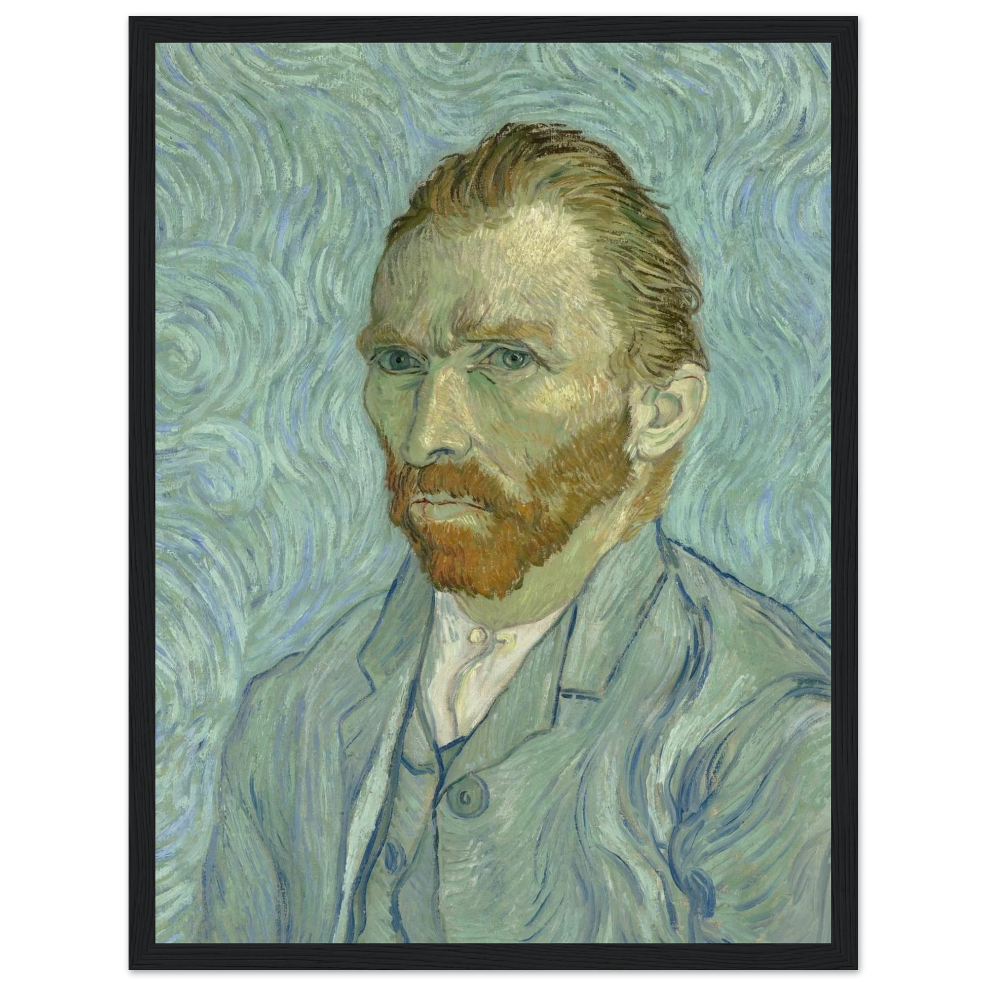 This high-quality reproduction of Self-Portrait by Vincent van Gogh captures the emotional depth and raw brushwork that define the artist’s most personal masterpieces. Painted in 1889, during his stay at the asylum in Saint-Rémy, this portrait reflects Van Gogh’s inner turmoil and resilience, conveyed through piercing eyes and swirling strokes of blue, green, and ochre. Printed on archival-quality paper, this poster print retains the expressive power of the original work. Ideal as wall art for collectors, s